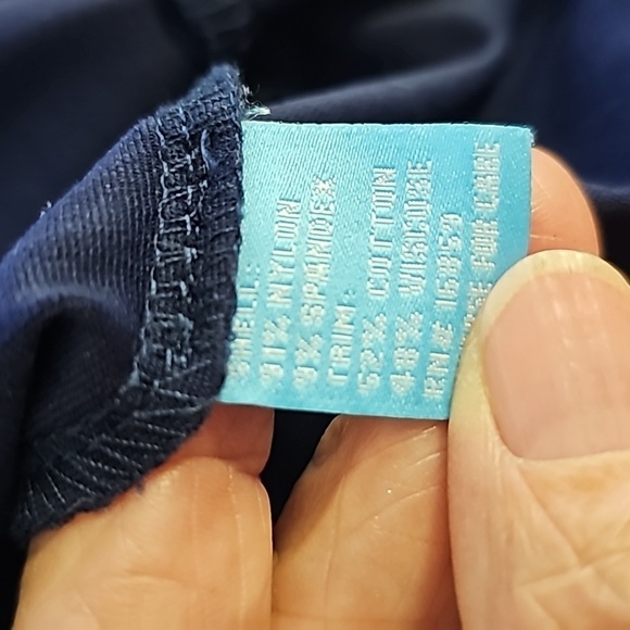 J.McLaughlin, navy blue snap closure dress. Red ribbon‎ down the front. Size sm - Picture 8 of 9